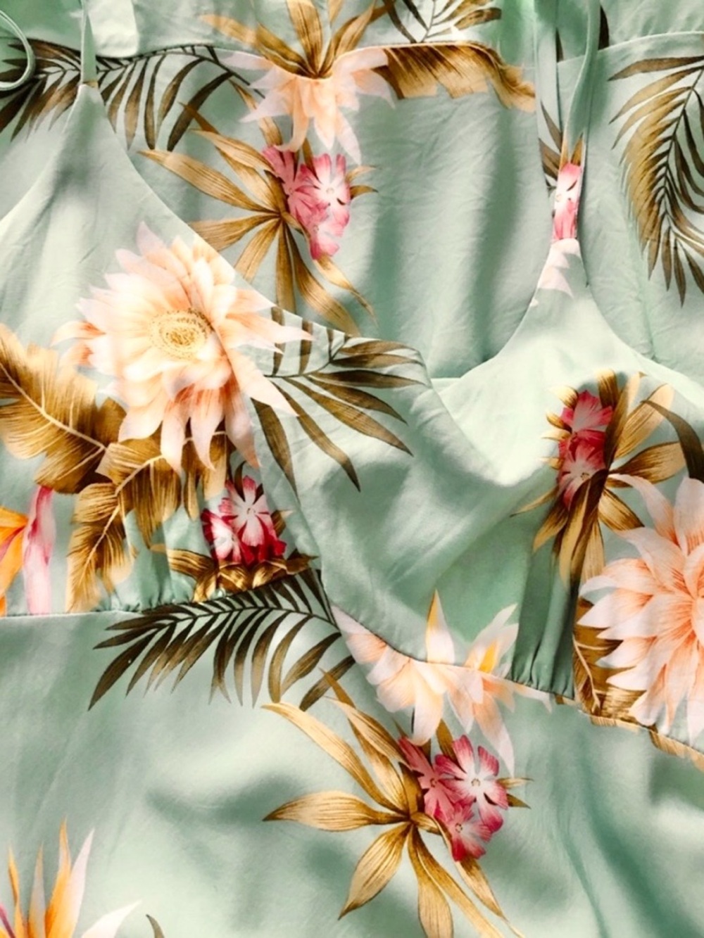 Two Palms Light Green Floral Midi Slip Dress - Picture 9 of 10